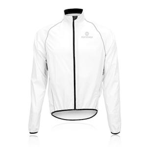 Morethan サイクル ジャケット ウインドブレーカー 防風 バックポケット付き メンズ WVP-005 ホワイト M