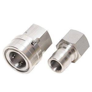 ステンレス製 1/2 ワンタッチカプラ オスメスセット ロックピン付 R1/2取付用