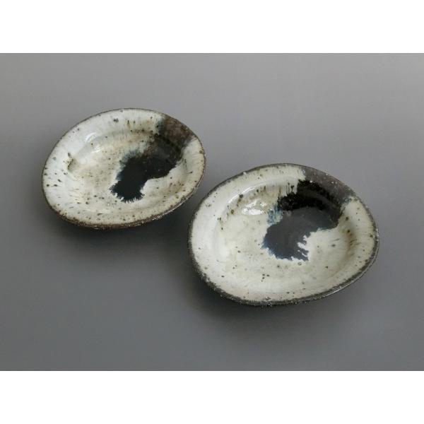 中川自然坊窯　朝鮮唐津楕円向付　2客　唐津焼