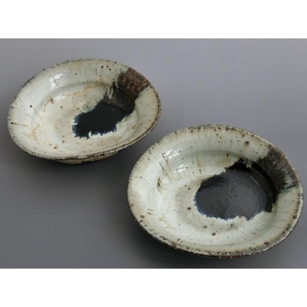 中川自然坊窯　朝鮮唐津楕円向付　2客　唐津焼