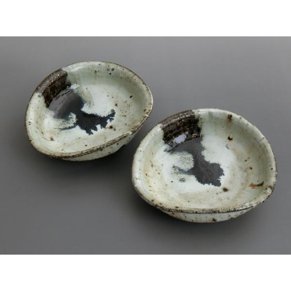 中川自然坊窯　朝鮮唐津玉緑向付　2客　唐津焼