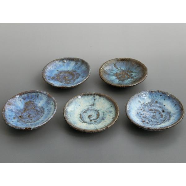 中川自然坊窯　斑唐津豆皿　五客　唐津焼