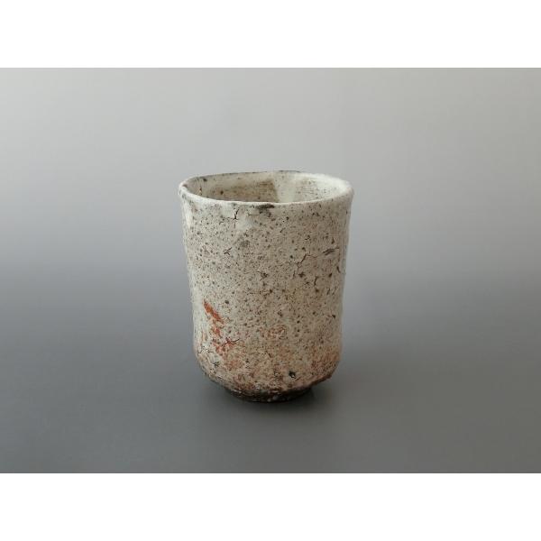 中川自然坊窯　粉引唐津筒湯呑　唐津焼