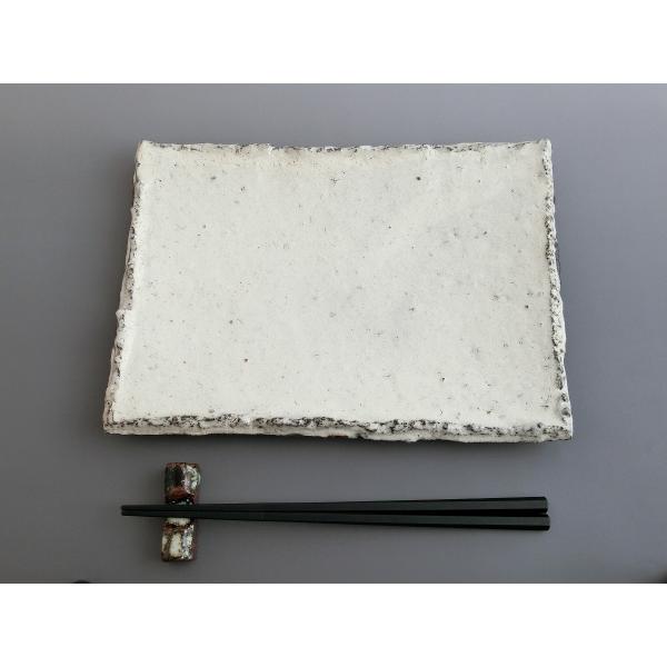 中川自然坊窯　粉引唐津長方皿　唐津焼