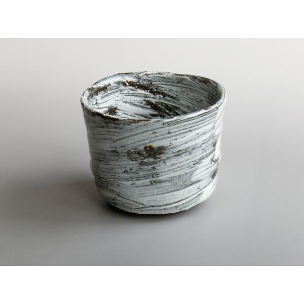 【唐津焼中川自然坊窯】中川恭平作 刷毛目唐津焼酎杯　桐箱付