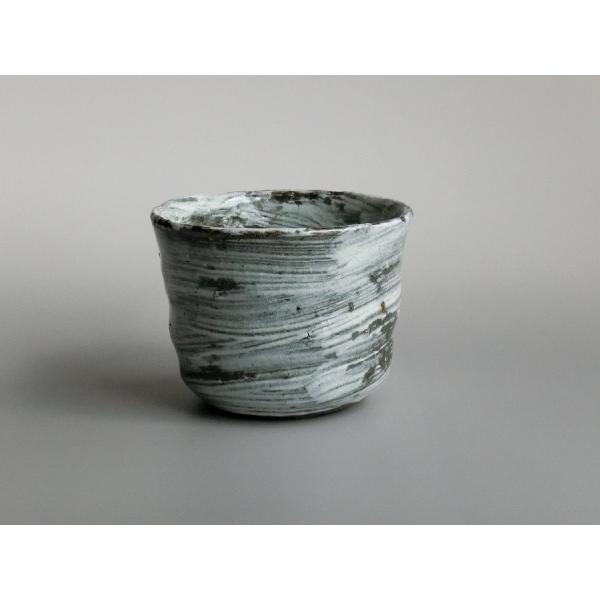 【唐津焼中川自然坊窯】中川恭平作 刷毛目唐津焼酎杯　桐箱付