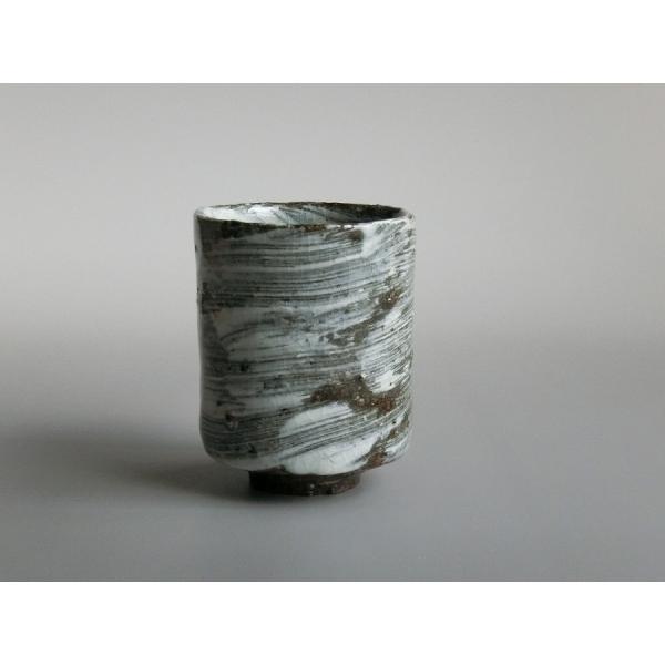 【唐津焼中川自然坊窯】中川恭平作 刷毛目唐津筒湯呑（紙箱入）