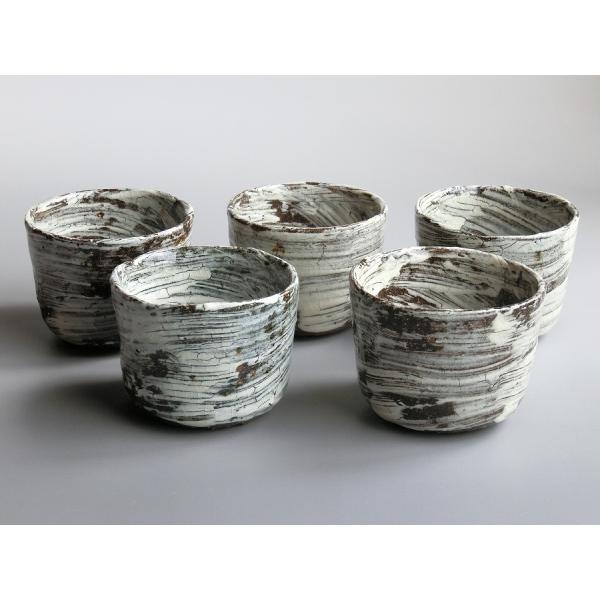 【唐津焼中川自然坊窯】中川恭平作 刷毛目唐津蕎麦猪口　単品