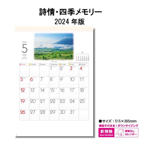 カレンダー 2024年 壁掛け 詩情・四季メモリー SG7281 2024年版 カレンダー 2377...