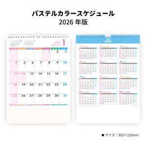 カレンダー 2026年 壁掛け パステルカラース...の商品画像