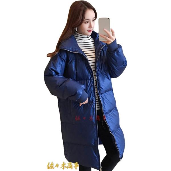 ロング丈 コート ダウンコート ファスナー ハイネック 中綿コート ポケット付き ダウンジャケット ...