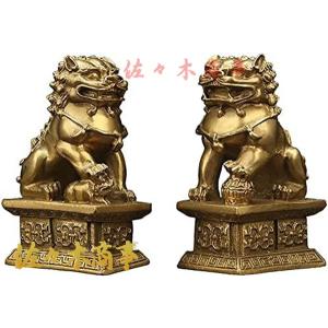 獅子 狛犬 シーサー 翡翠 天然石 置物 オブジェ 優雅 伝統的 運 金運