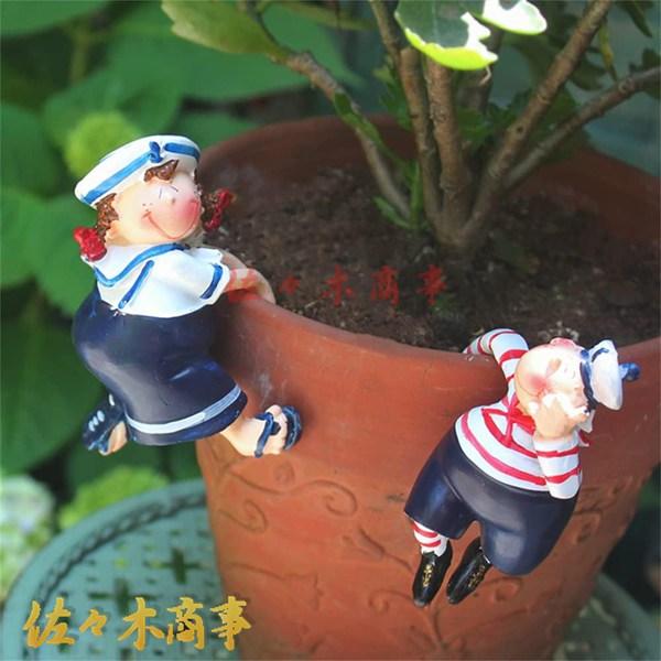 ガーデンオーナメント セーラー 置物 2点セット おしゃれ ガーデニング雑貨 ガーデンオブジェ 飾り...