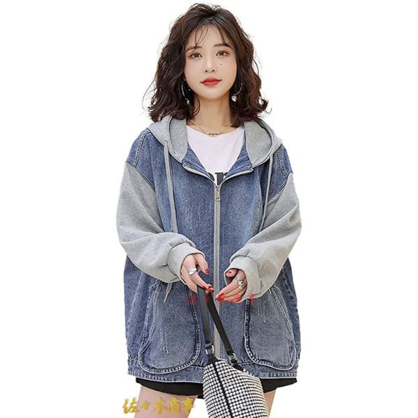 デニムジャケット レディース ジージャン フード付き ジャケット アウター ゆったり 韓国 ファッシ...