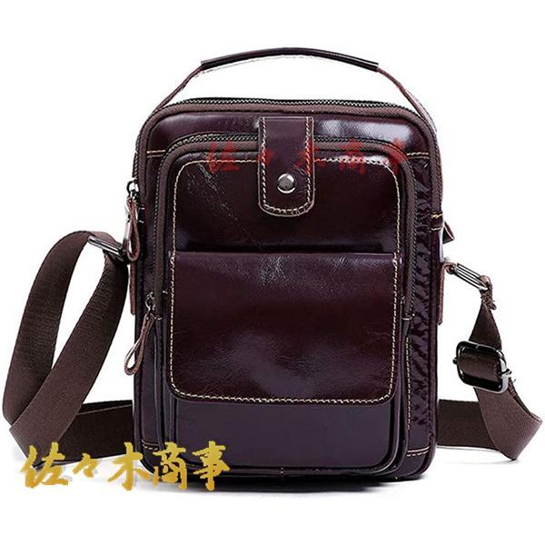 牛革 ショルダーバッグ メンズ 2way 斜め掛け 手提げバッグ ポシェットポ 縦型 ipad Mi...
