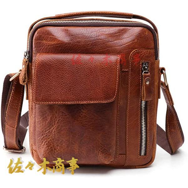 牛革 ショルダーバッグ メンズ 2way 斜め掛け 手提げバッグ ポシェットポ 縦型 ipad Mi...