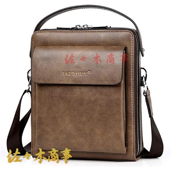 ショルダーバッグ メンズ 2way 斜め掛け 手提げ 10枚カード収納 3室仕切 ipadmini収...