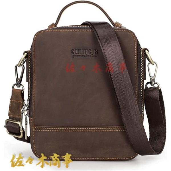 天 然 牛革 ミニ ショルダーバッグ メンズ ポシェット2way 斜め掛け 手提げバッグ セカンドバ...