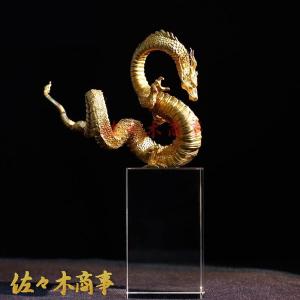 風水龍 置物 昇り龍 大理石調 金龍上山（大）33cm : 仏像と縁起物の