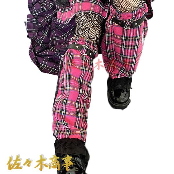 レッグウォーマー チェック柄 ガール レッグカバー lolita ルーズソックス スチームパンク ヴ...