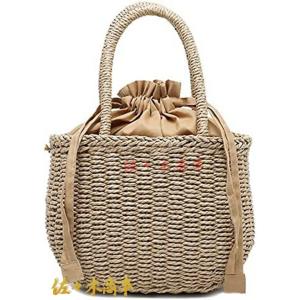 手織りの袋 巾着 トートバッグ 軽量 かごバッグ...の商品画像