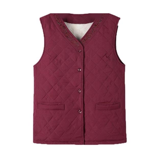 裏起毛ベスト レディース 防寒ベスト 防寒保温 暖かい 高齢者 花柄 前開き 袖なし カーディガン ...