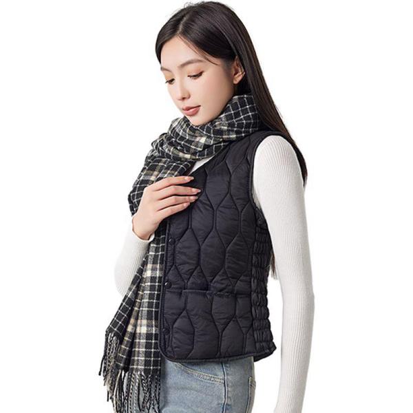 レディースベスト 裏起毛 無袖ジャケット 保温保暖 チョッキ ジレベスト 無地 キルティング Vネッ...