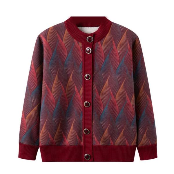 ニットカーディガン シニア女性向け レディース 婦人服 ボタンダウン 前開き 春秋冬着 年寄り ジャ...