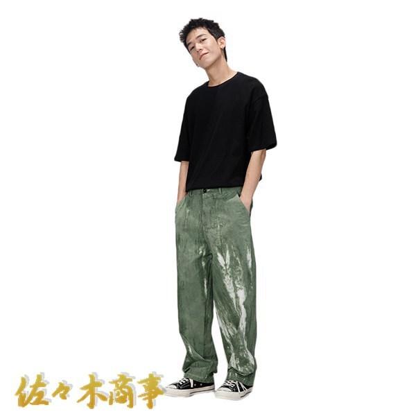 ワイドパンツ メンズ V系 ヒップホップ ストリートファション タイダイ柄 イージーパンツ バギー ...