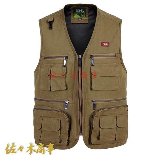 メンズ アウトドアベスト ゴルフウェア 速乾 通気 多機能 ジャケット アウトドア 多ポケット 釣り...