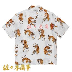ハワイシャツ アロハシャツ メンズ 半袖 菩薩 仏 開襟 総柄 春夏