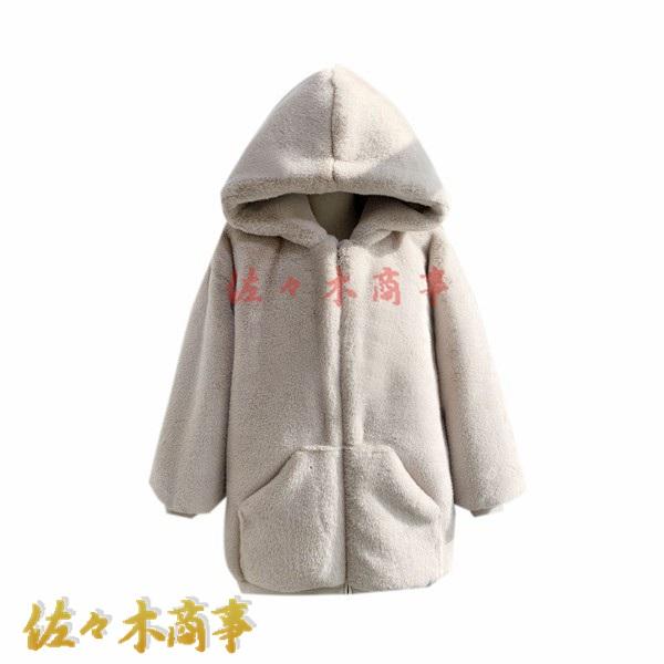 ボアブルゾン フード付き 毛皮コート レディース フェイクファージャケット ポケット付き フルジップ...