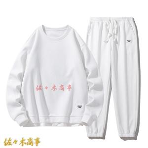トレーナー 無地 ロングtシャツ メンズ 上下アップ 長袖 アウター カットソー ラウンドネック 秋冬 ロングズボン プルオーバー 綿