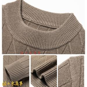 丸首 ニットセーター メンズ 秋服 長袖 厚手...の詳細画像4