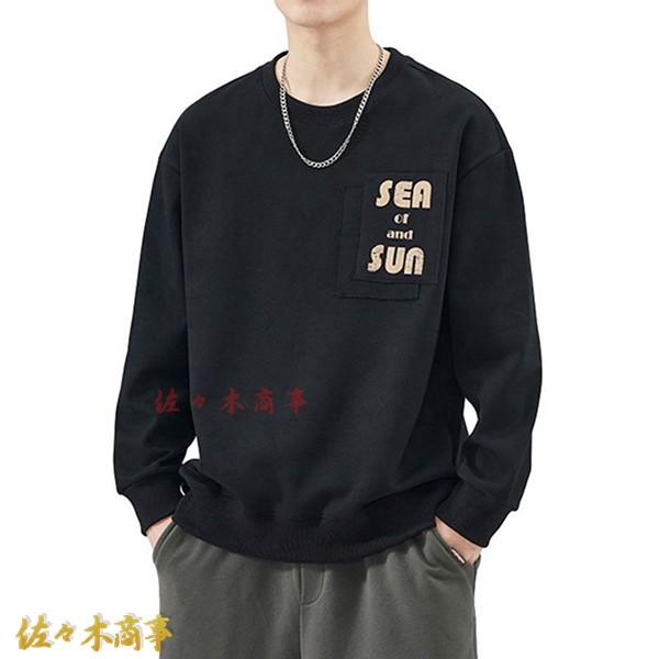 トレーナー プルオーバー メンズ ストリート パーカー 英字柄 長袖 お洒落 上着 丸襟 ドロップシ...