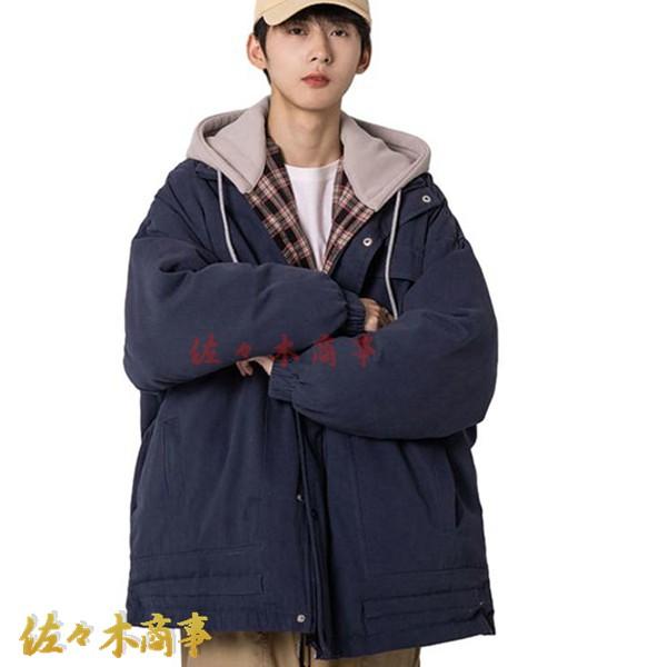 中綿ジャケット メンズ 厚手 冬 ゆったり フード付き 綿入れブルゾン 防風 保温性 コート 冬用 ...