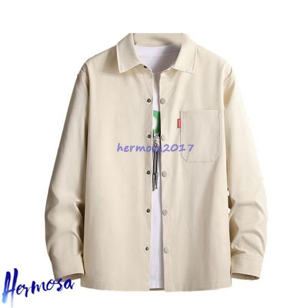 M-8XL 開襟シャツ メンズ 長袖シャツ カジュアル シャツジャケット 大きいサイズ 春夏服 折り...