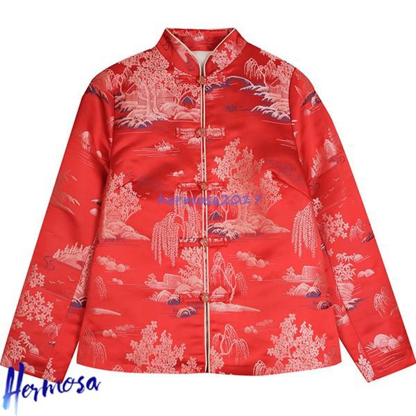 唐装 漢服 チャイナシャツ レディース 長袖 改良チーパオ 厚手 暖かい チャイナボタン 大きいサイ...