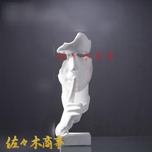 Thinker Statue Silence is Gold モダン装飾 クリエイティブ 抽象アート...