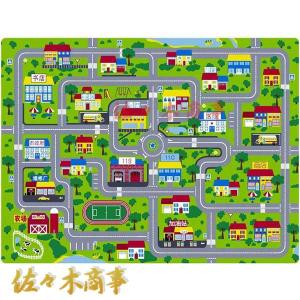 キッズラグ プレイマット 滑り止め 遊びマット 道路 カーペット 城市交通 ミニ 洗える 長方形  洗濯機OK オールシーズン 夏用   薄型