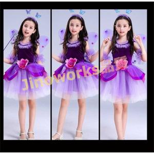 ハロウィン コスプレ 子供 妖精 紫 3点セッ...の詳細画像3