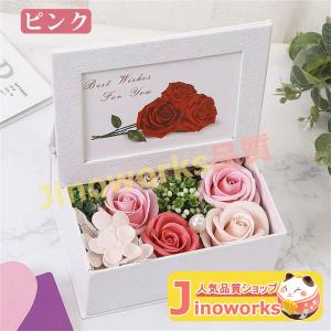ソープフラワー 花 ボックス アレンジメント 写真立て シャンプーフラワー フラワーボックス 母の日 誕生日 プレゼント お祝い 結婚記念日 ソープフ