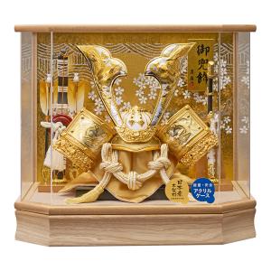 久月 名入れ木札無料 五月人形 兜飾り 取付ケース入り 13号 幅 44cm