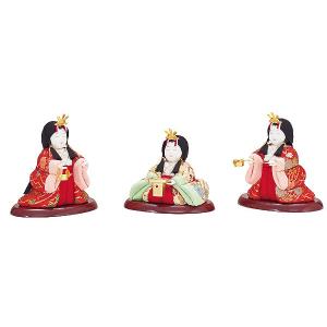 アウトレット品 雛人形 人形単品 三五 三人官女 金襴 3人 25a-ya-0136