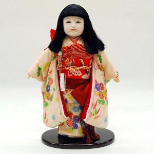 市松人形13号 駒 正絹 刺繍赤 雪輪 女の子 いちまつ人形 : 家具通販