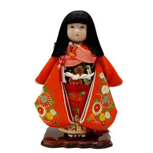 市松人形13号 駒 正絹 刺繍赤 雪輪 女の子 いちまつ人形 : 家具通販