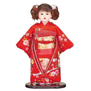 市松人形13号 駒 正絹 刺繍赤 雪輪 女の子 いちまつ人形 : 家具通販