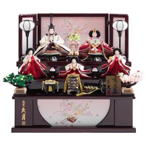雛人形 久月 ひな人形 段飾り 五人飾り 銘木シリーズ 檜 華節の宴 刺繍