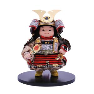 柿沼東光 五月人形 木目込み 伝統工芸士 作 (若大将 誉 白 アクリル
