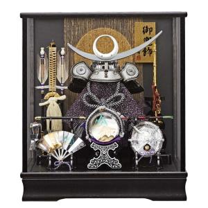 久月 五月人形 兜ケース飾り 10号 兜 取付ケース入 ガラスケース